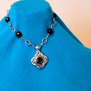 EX EX Sterling and topaz statement neckace.